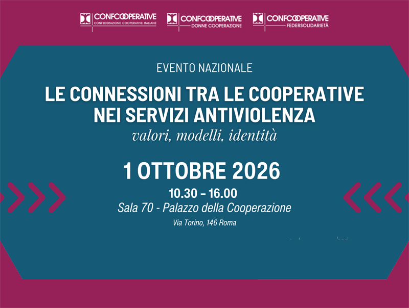 Servizi antiviolenza: evento nazionale delle cooperative, 1° ottobre a Roma
