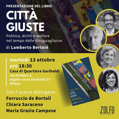Città giuste: il 13 ottobre Maria Grazia Campese porta la voce della cooperazione sociale alla presentazione del libro di Lamberto Bertolé